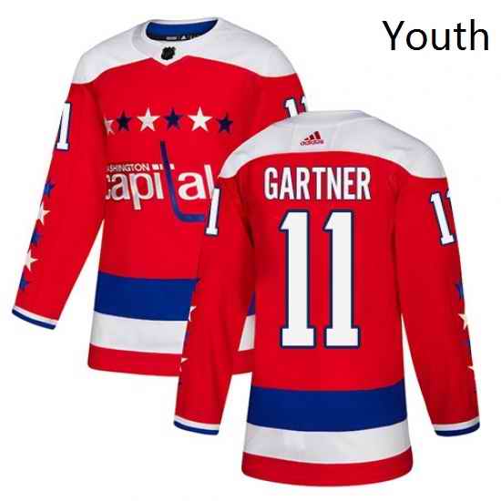 Youth Adidas Washington Capitals 11 Mike Gartner Authentic Red Alternate NHL Jersey